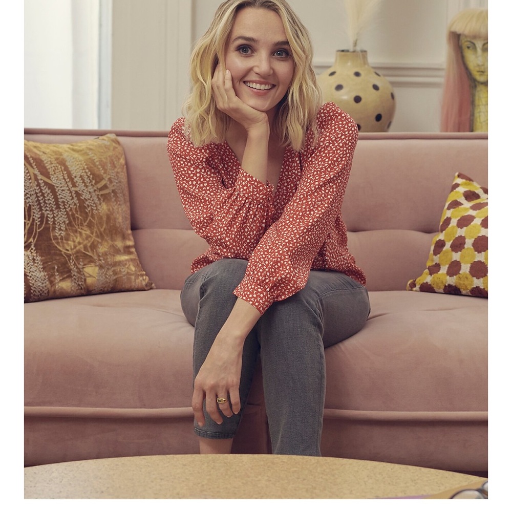 Madewell Red Polka Dot Blouse